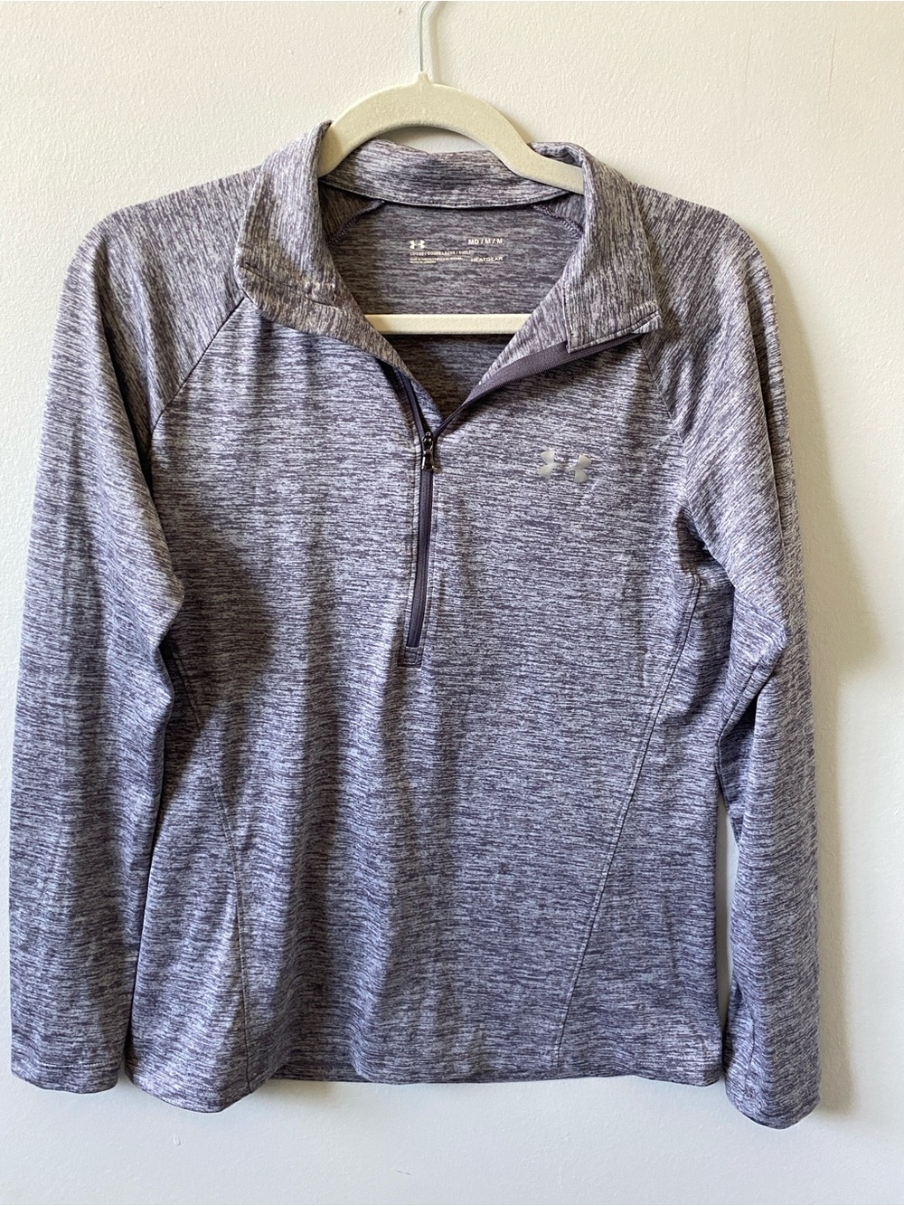 Under Armour Heathered Purple Lightweight Activewear 1/2 Zip Top M